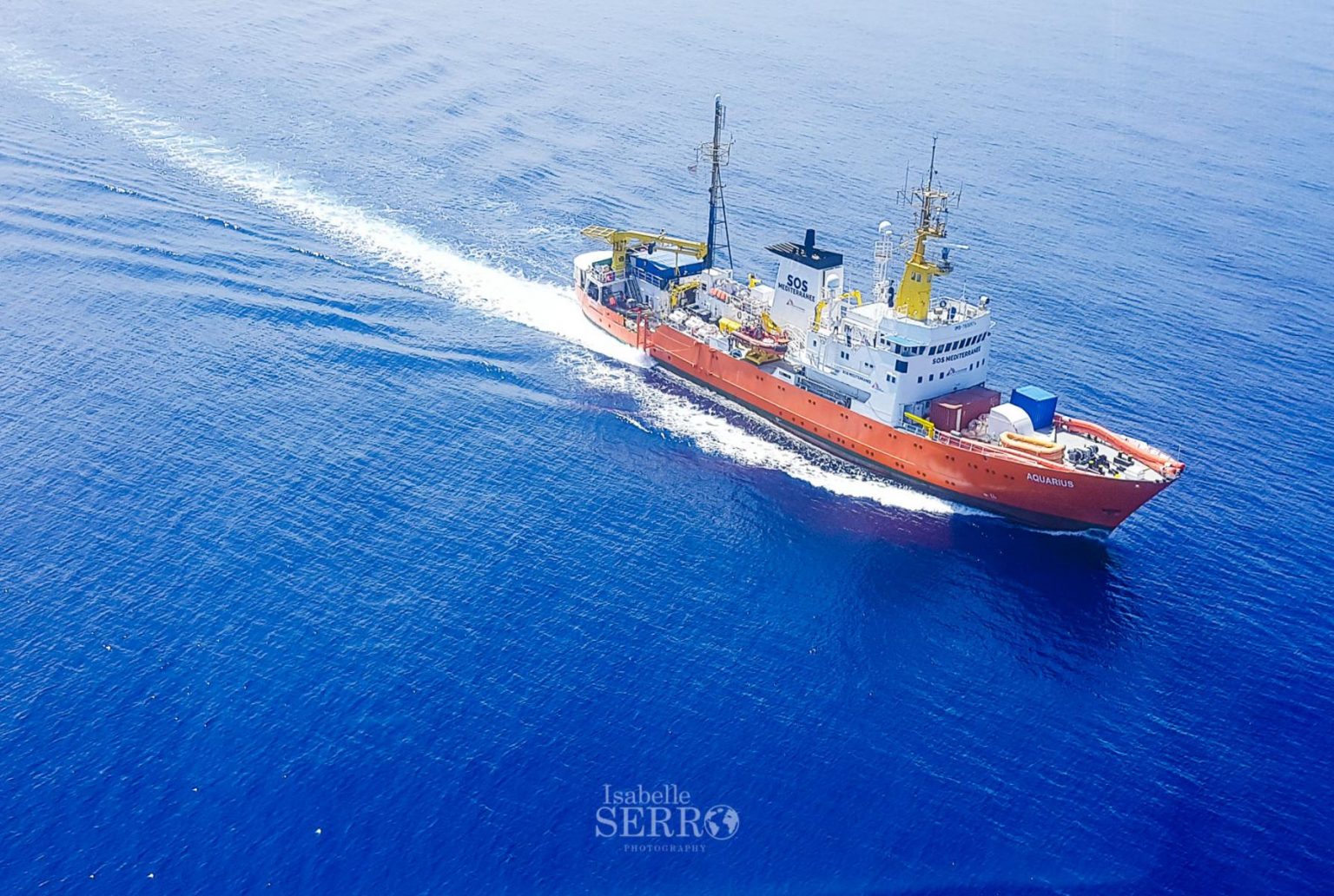 Le Navire Humanitaire Aquarius qui vient de recevoir un signal de détresse se dirige vers la zone de sauvetage au large des côtes Libyennes -Mer Méditerranée- Eaux Inter nationales -Mai 2019